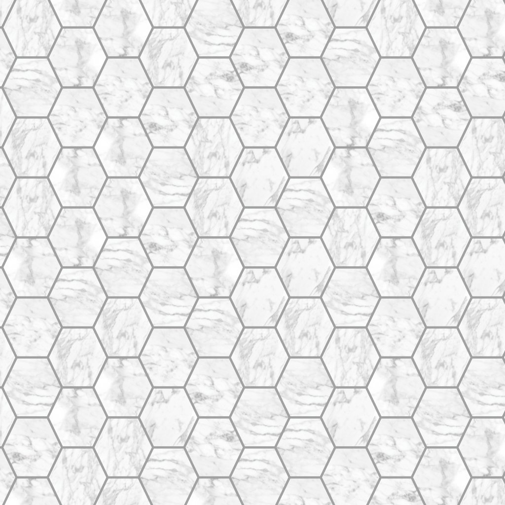 Qualis Ceramica Luxury Milano Statuario 6" Hexagon Honed - Grey