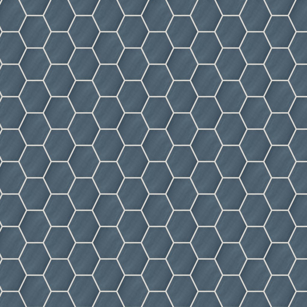 Qualis Ceramica Chateau Azure Ink Glossy 6" Hexagon - NAVY BLUE