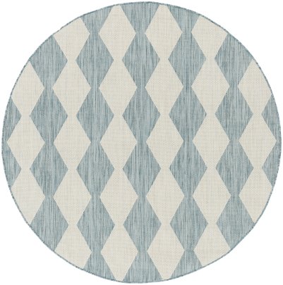 Nourison Home Nourison Positano POS04 8' x 10' Aqua Modern Rug - 8' Round