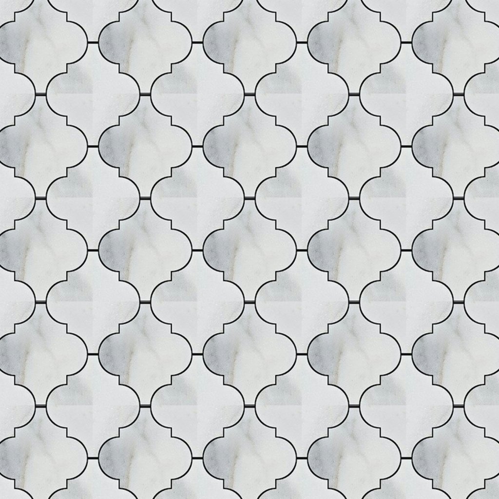 Marble Systems Calacatta Gold Royal Honed Arabesque Marble Mosaic 12x12 - Calacatta Gold Royal