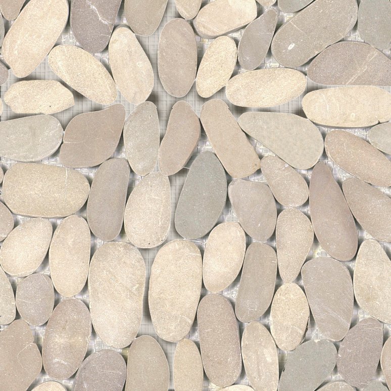 Qualis Ceramica Riviera Tileworks Chelsea Beige XL Sliced Matt Pebble Interlocking Mosaic