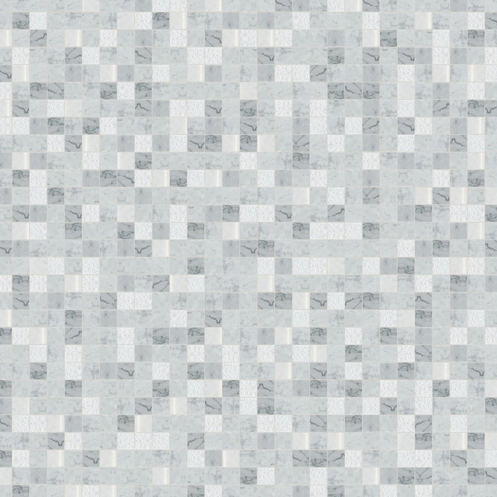 Qualis Ceramica Riviera Tileworks Chelsea Grey/White Marble Sand Blasted Honed Mix Finish 2"x2"