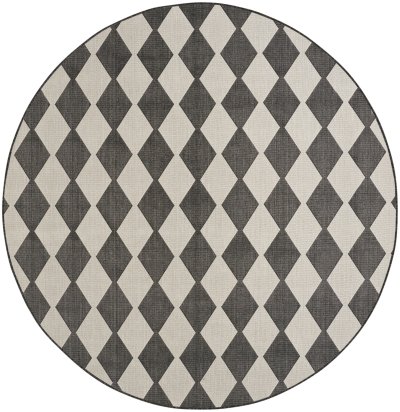 Nourison Home Nourison Positano POS04 7' x 10' Black Modern Rug - 12' Round
