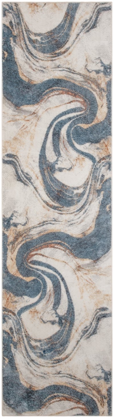 Nourison Home Nourison Astra Machine Washable ASW15 4' x 6' Ivory Blue Modern Indoor Rug - 2'2" x 8'