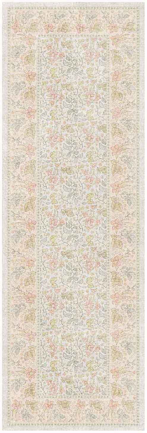 Nourison Home Nourison Botanical Washables BOT03 2' x 6' Beige Multicolor Farmhouse Indoor Rug
