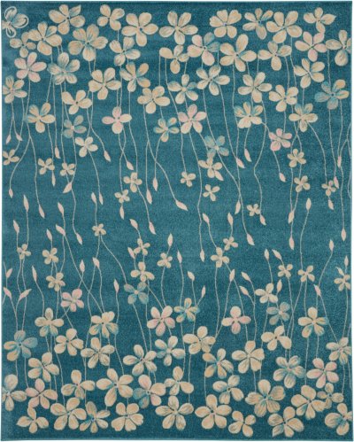 Nourison Home Nourison Tranquil TRA04 4' x 6' Turquoise Contemporary Indoor Rug - 8'10" x 11'10"