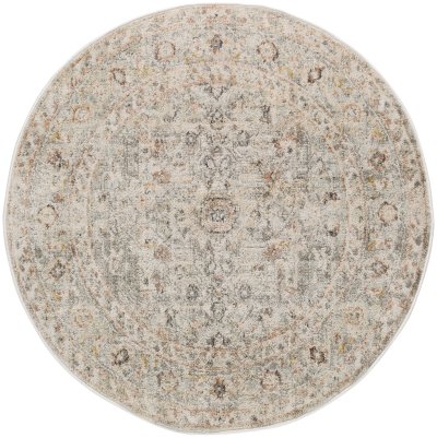 Nourison Home Nourison Oushak Home OUS02 4' x Round Light Grey Vintage Indoor Rug - 7'10" Round