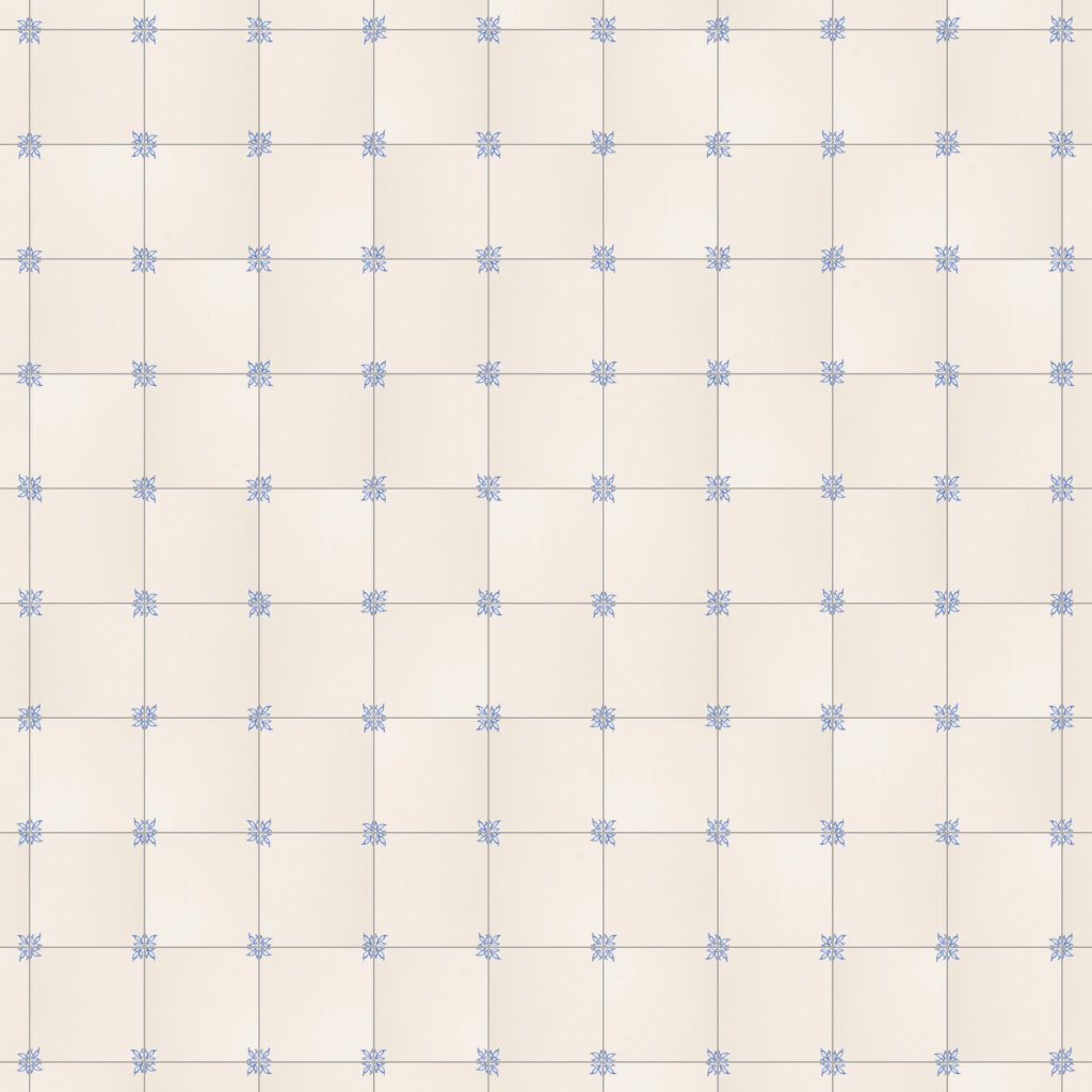 Marble Systems Garden Blanc Blue Glazed Ceramic Tile 6x6 - Garden Blanc Blue
