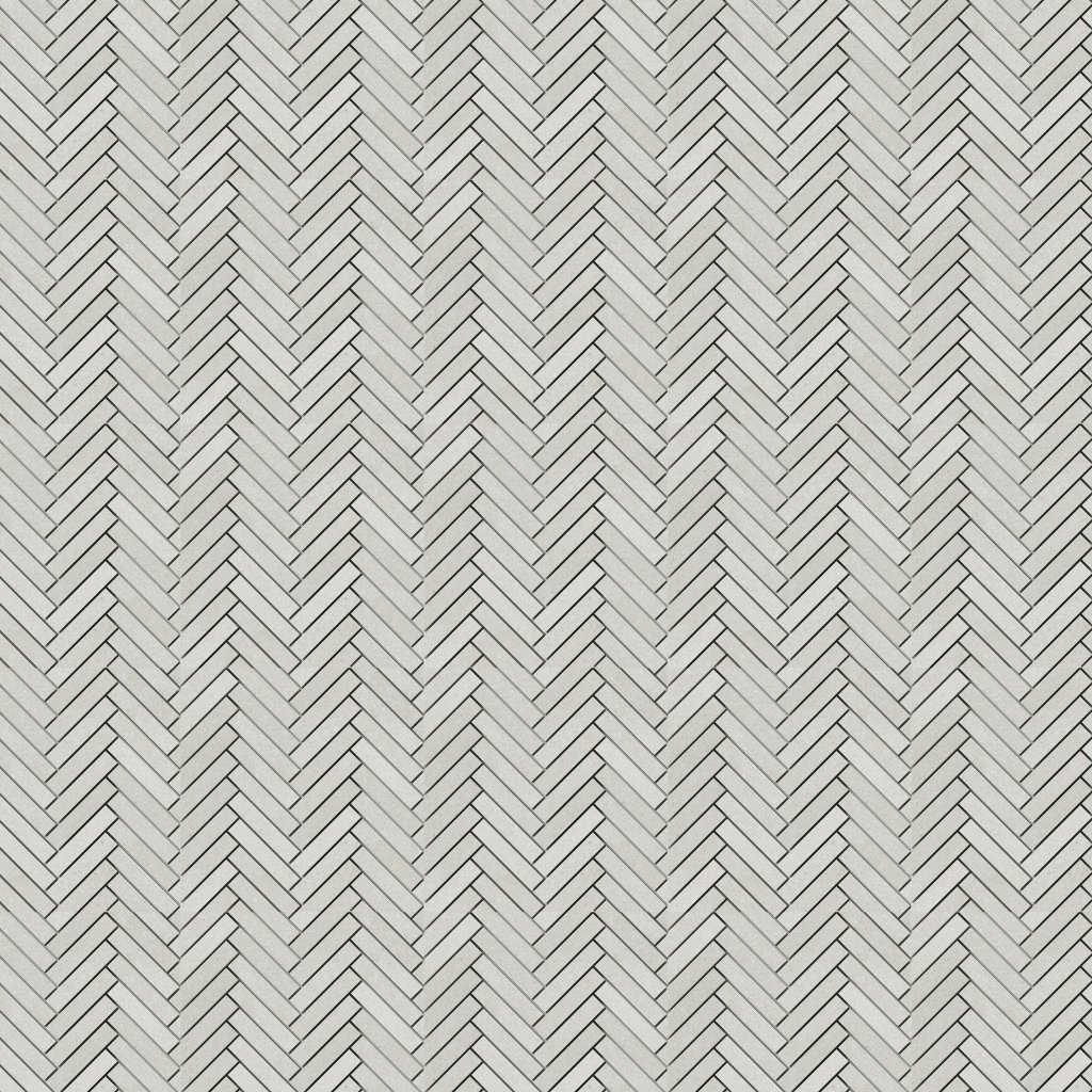 Marble Systems Infinity White Herringbone 5/8x3 Porcelain Mosaic 10 7/16x12 13/16 - Infinity White