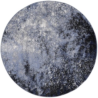 Nourison Home Nourison Passion PSN10 4' x Round Light Blue Black Modern Indoor Rug - 4' Round