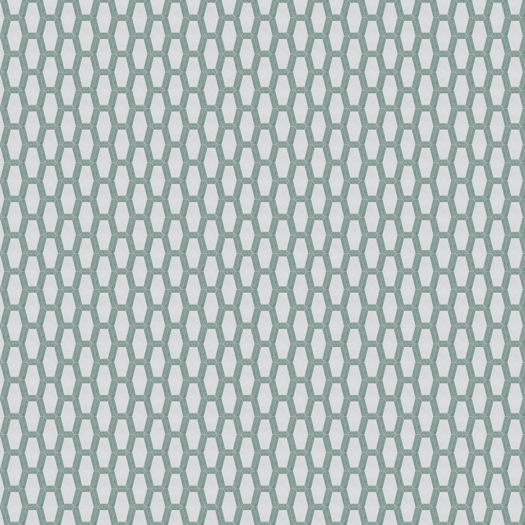 Marble Systems Verde Capri, Glacier Honed Lincoln Marble Mosaic 10 1/4x12 13/16 - Verde Capri, Glacier