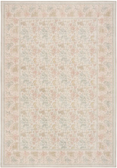 Nourison Home Nourison Botanical Washables BOT03 2' x 6' Beige Multicolor Farmhouse Indoor Rug - 4' x 6'