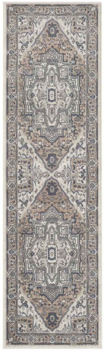 Nourison Home Nourison Quarry QUA18 6' x 9' Ivory Taupe Vintage Indoor Rug - 2'2" x 10'