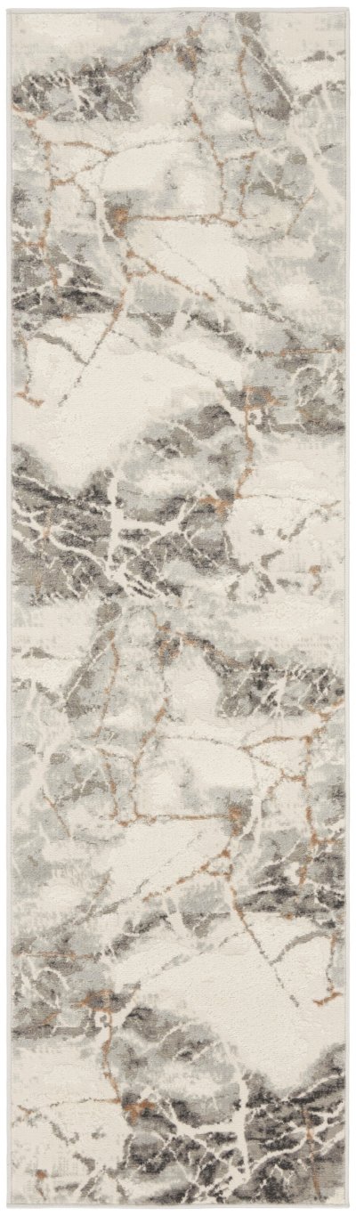 Nourison Home Nourison Elation ETN13 2'3" x 7'6" Ivory Grey Modern Indoor Rug - 2'3" x 7'6"