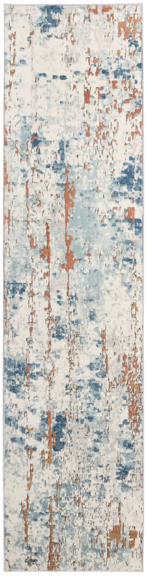 Nourison Home Nourison Quarry QUA01 2'2" x 7'6" Beige Blue Rust Modern Indoor Rug