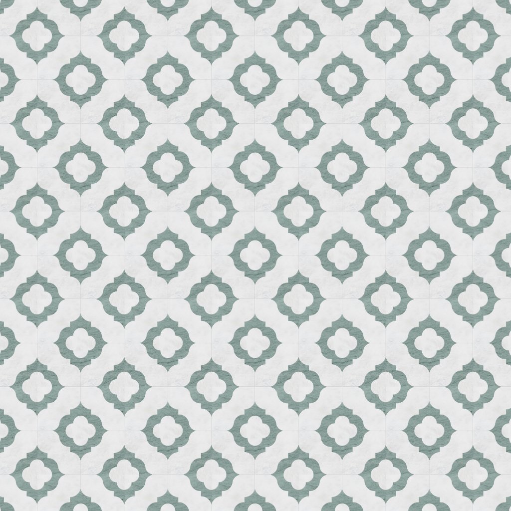 Marble Systems Iceberg, Verde Capri Honed Irene Marble Mosaic 12x12 - Iceberg, Verde Capri