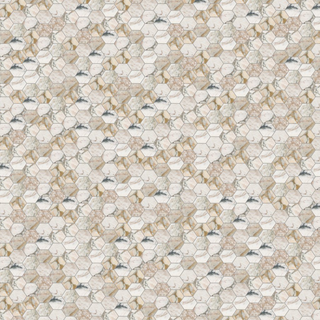 Marble Systems Calacatta Green Honed Hexagon 2 Marble Mosaic 10 3/8x12 - Calacatta Green