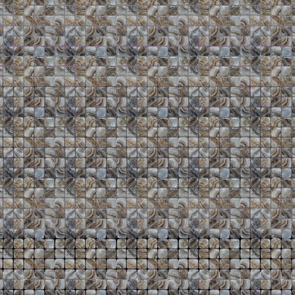 Qualis Ceramica Chelsea Collection Glass Square Grey Beige Mix Marble Pattern Mix Mosaic
