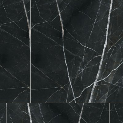 Qualis Ceramica Royal Stoneworks 48X48 Regal Black Vein Polished - Random Length