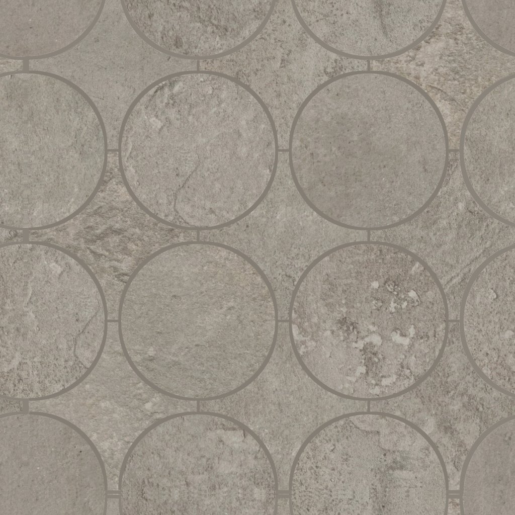 Daltile Rekindle Medium Grey, Mixed, Stepwise, Matte - Medium Grey