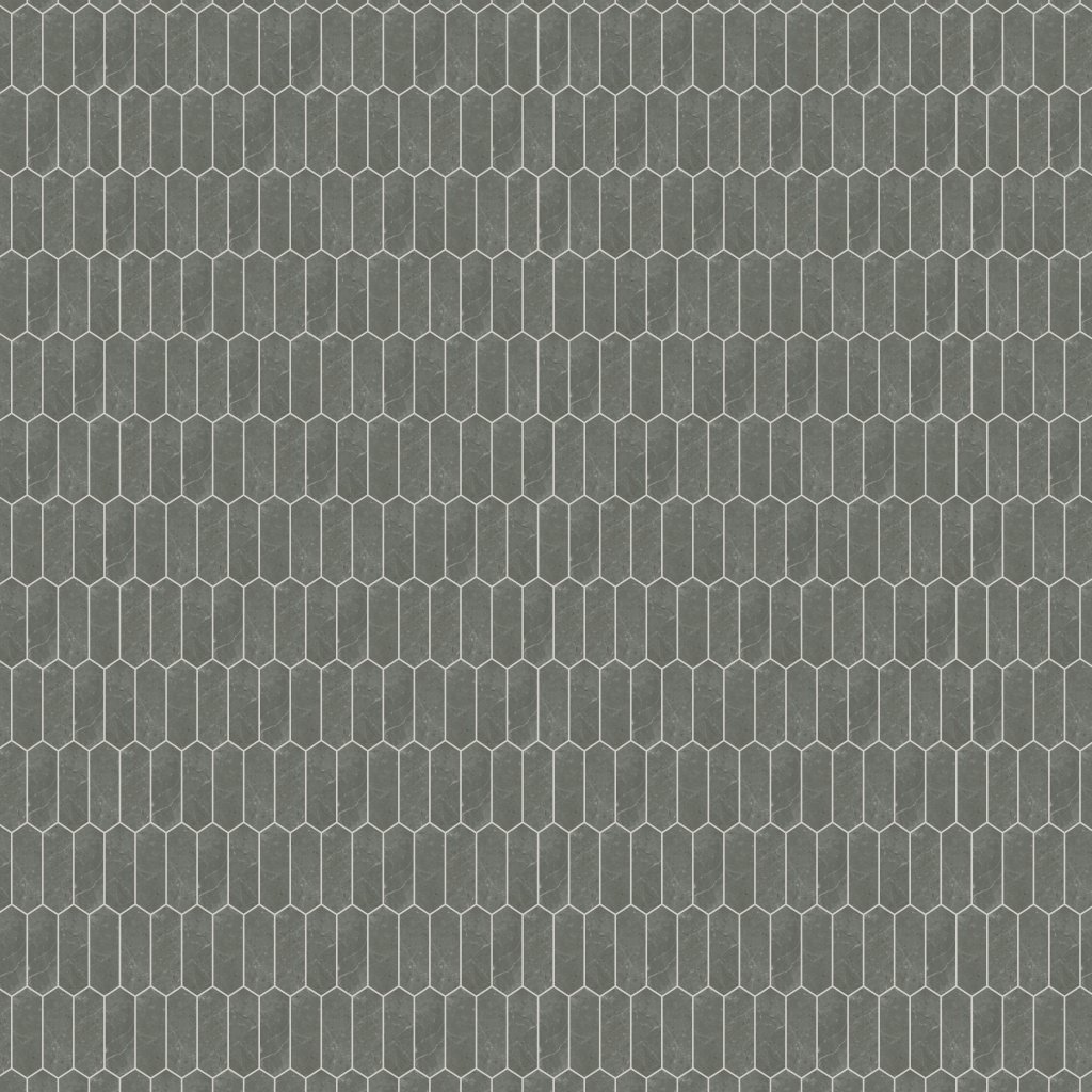 Qualis Ceramica Stark Carbon 2x6 Picket Mosaic