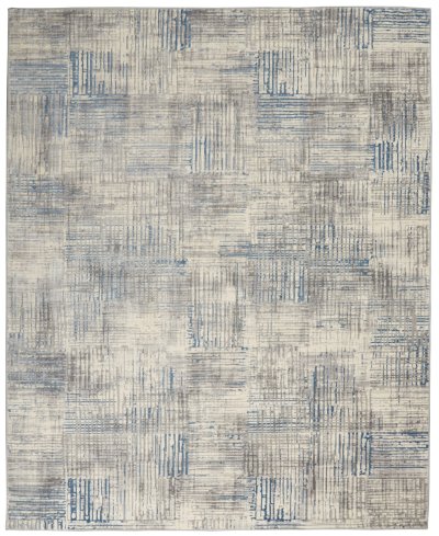 Nourison Home Nourison Solace SLA03 5'3" x 7'3" Ivory Grey Blue Modern Indoor Rug - 8' x 10'
