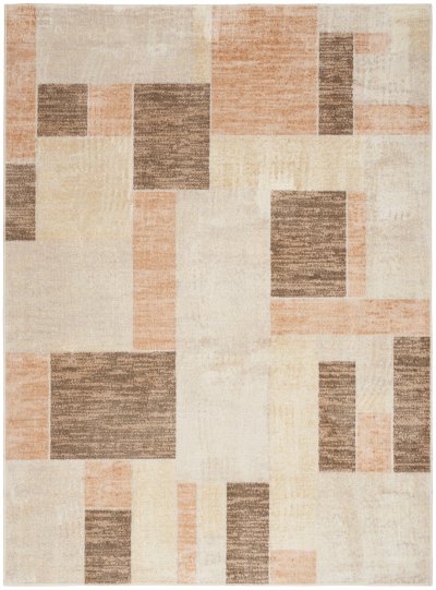 Nourison Home Nourison Astra Machine Washable ASW09 2'2" x 8' Beige Multicolor Modern Indoor Rug - 5'3" x 7'
