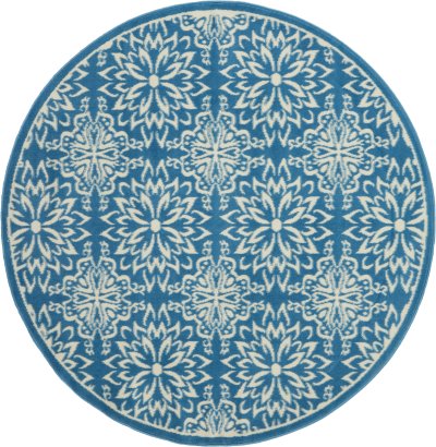 Nourison Home Nourison Jubilant JUB06 2'3" x 7'3" Ivory Blue Farmhouse Indoor Rug - 5'3" Round