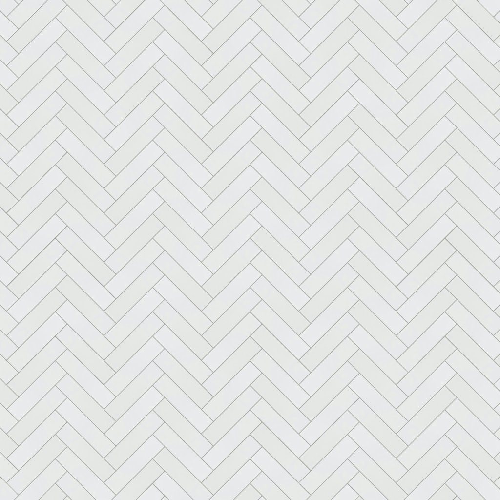 Marble Systems White Matte Herringbone Ceramic Mosaic 10x13 - White