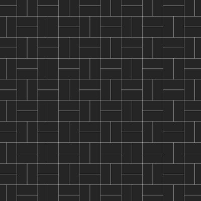 Marble Systems Black Matte Crosshatch Ceramic Mosaic 12x12 - Black - 12" x 12" x 15/64"