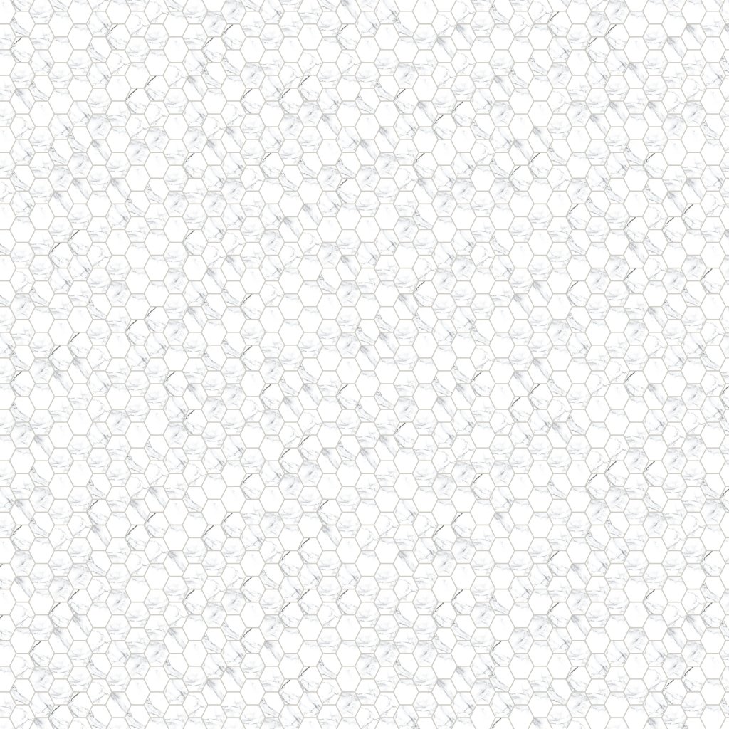 Qualis Ceramica Treasure 2x2 Hexagon Ice White Marble Polished Mosaic - White
