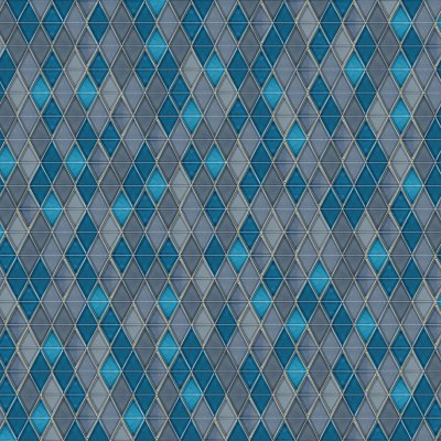 Qualis Ceramica Riviera Tileworks Chelsea 3" Triangular Glazed Ceramic Grey Blue Mosaic - 11.8" x 11.8"