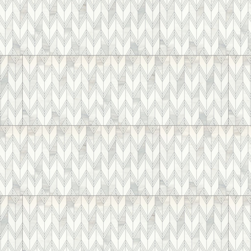 Emser Tile KUDOS CHEVRON RECTIFIED GLOSSY -CER - Perla