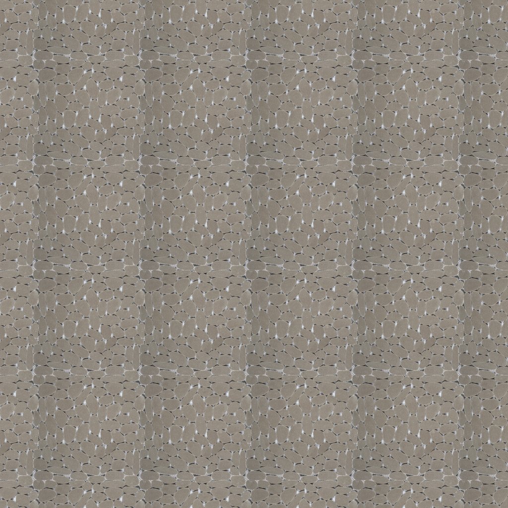 Qualis Ceramica Riviera Tileworks Chelsea Light Grey Sliced Reconstituted Pebble Interlocking Mosaic