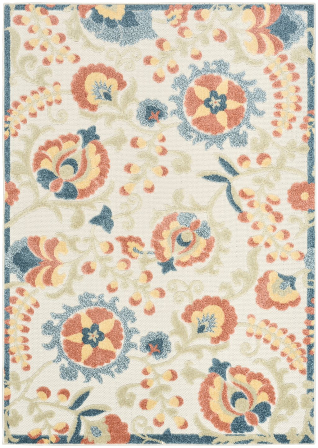 Nourison Home Nourison Aloha ALH17 3'6" x 5'6" Grey Multicolor Farmhouse Rug