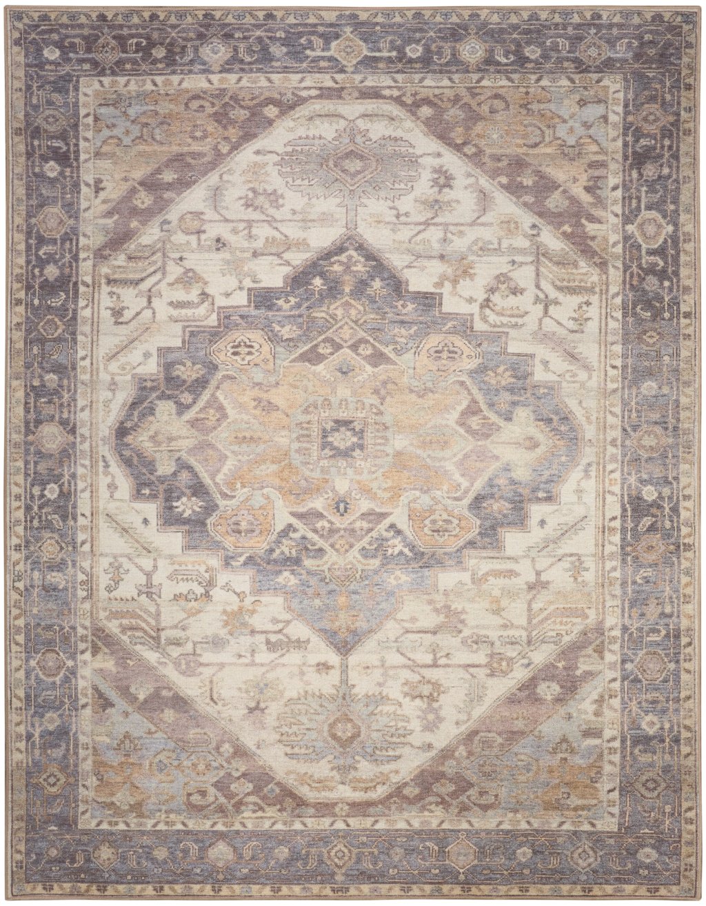 Nourison Home Nourison Vintage Washables VWS13 7'10" x 9'10" Ivory Purple Vintage Indoor Rug
