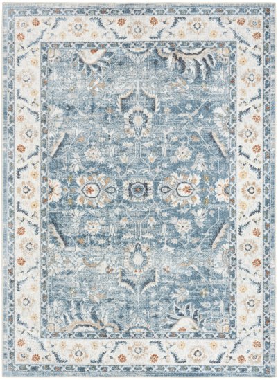 Nourison Home Nourison Astra Machine Washable ASW20 2' x 6' Blue Vintage Indoor Rug - 5'3" x 7'