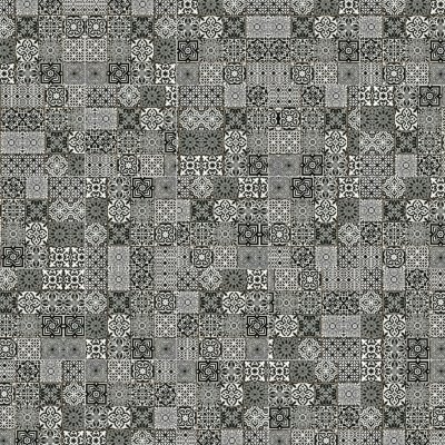 Qualis Ceramica Riviera Tileworks Chelsea Ceramic Patchwork square Black & White Mosaic - 11.8" x 11.8"
