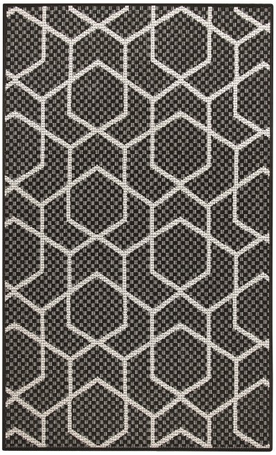 Nourison Home Nourison Horizon Indoor/Outdoor HOZ01 5' x 7' Black Modern Rug - 3' x 5'