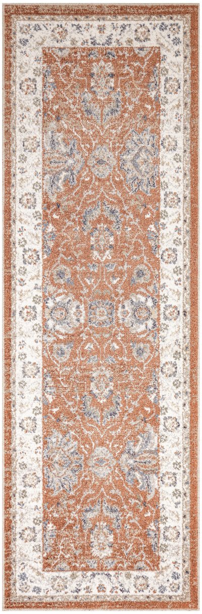 Nourison Home Nourison Astra Machine Washable ASW20 5'3" x 7' Rust Ivory Vintage Indoor Rug - 2'2" x 8'