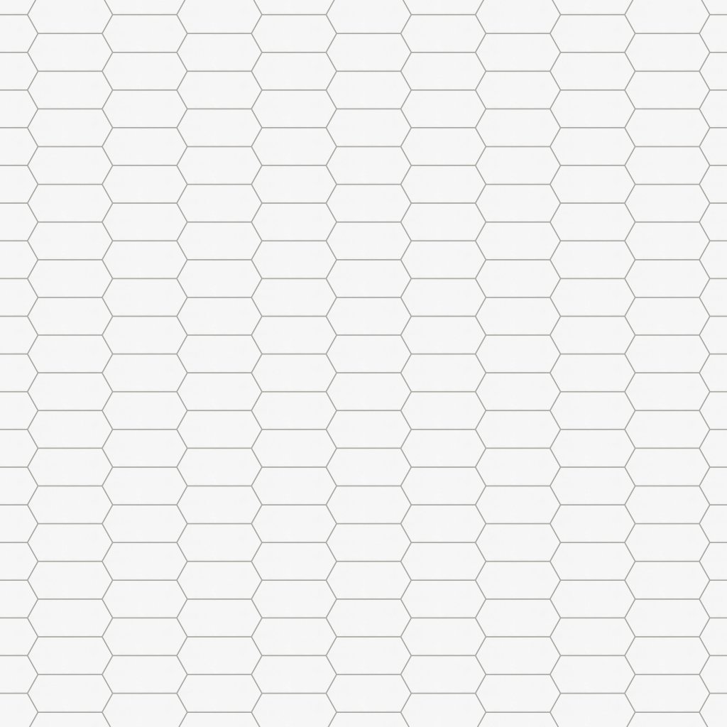 Marble Systems Royal White Glossy Picket Ceramic Tile 3x6 - Royal White