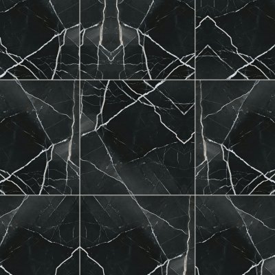 Qualis Ceramica Royal Stoneworks 24X24 Regal Black Vein Vintage - Grid