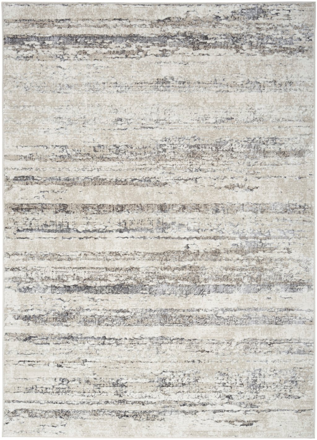Nourison Home Nourison Glitz GLZ10 3'11" x 5'11" Cream Grey Modern Indoor Rug