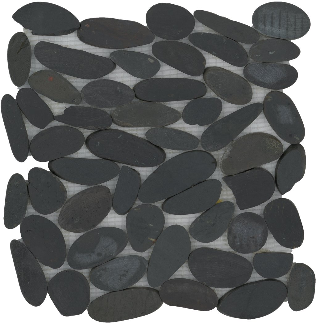Emser Tile RIVERA FLAT PEBBLES MOSAIC -PEB - Black