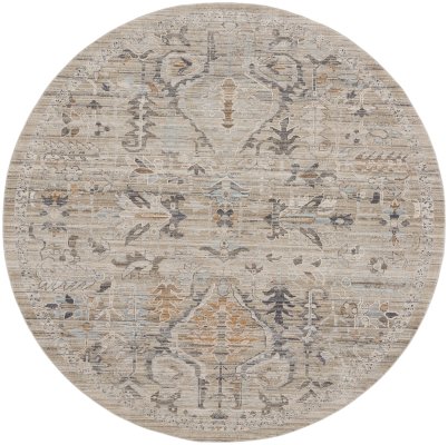Nourison Home Nourison Lynx LNX02 12' x 15'9" Ivory Taupe Vintage Indoor Rug - 7’10” Round