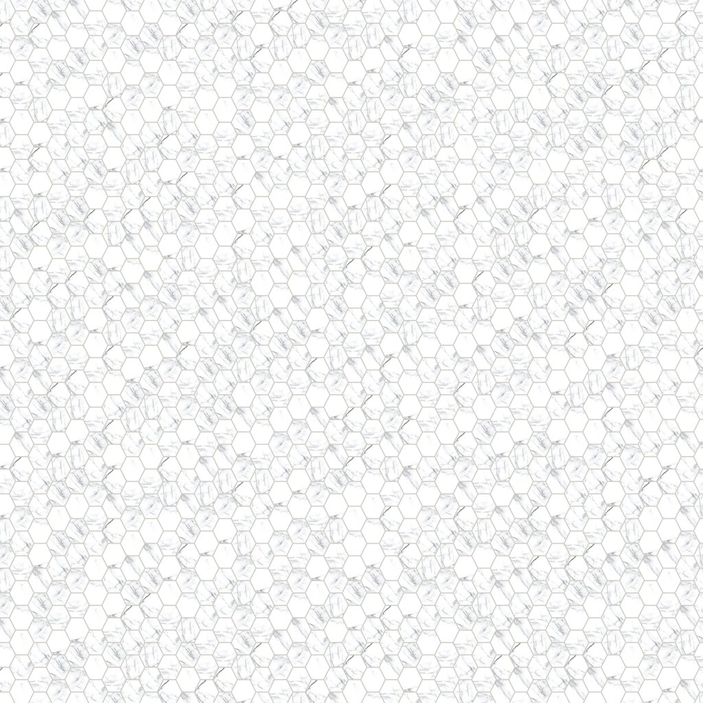 Qualis Ceramica Treasure 2x2 Hexagon Ice White Marble Carve Mosaic - White
