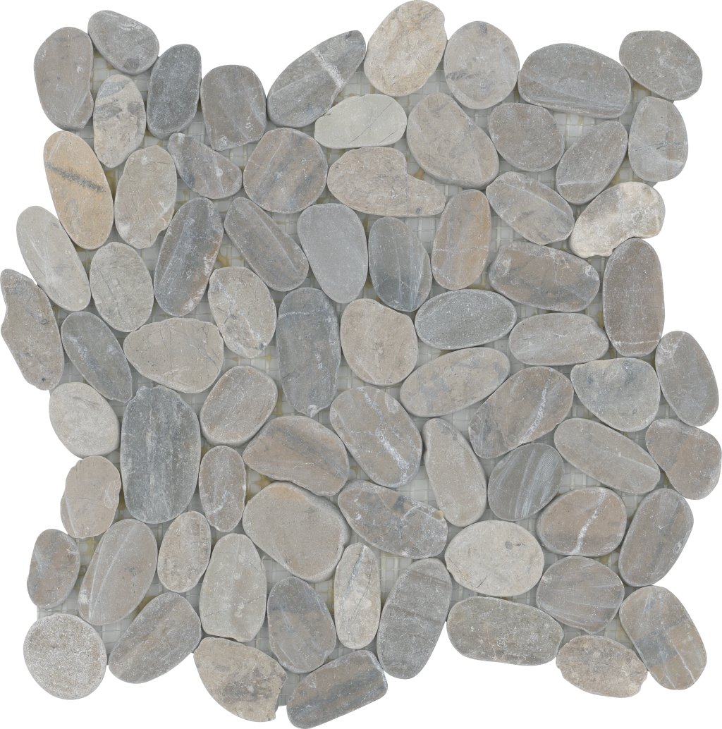 Emser Tile VENETIAN FLAT PEBBLES MOSAIC -PEB - Silver