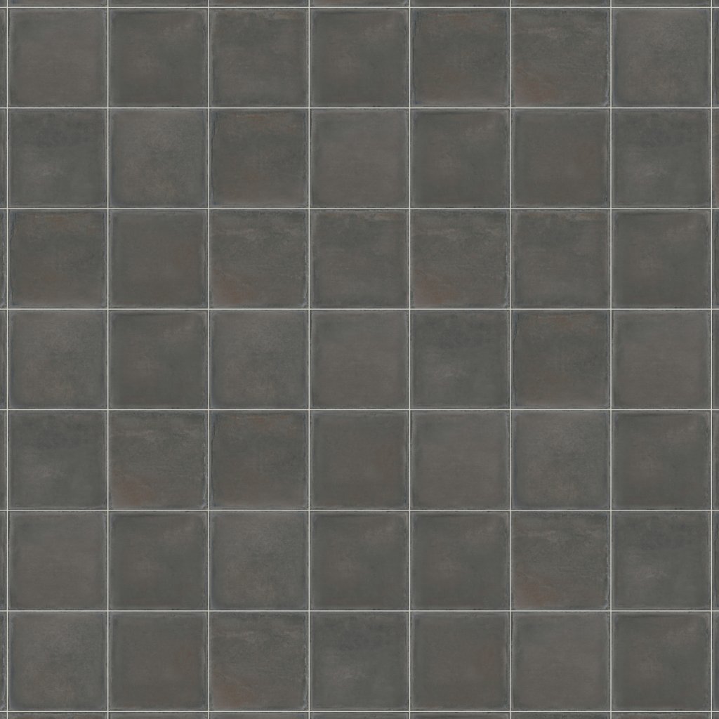 Qualis Ceramica Charleston Palms Steel 8X8F - Dark Grey