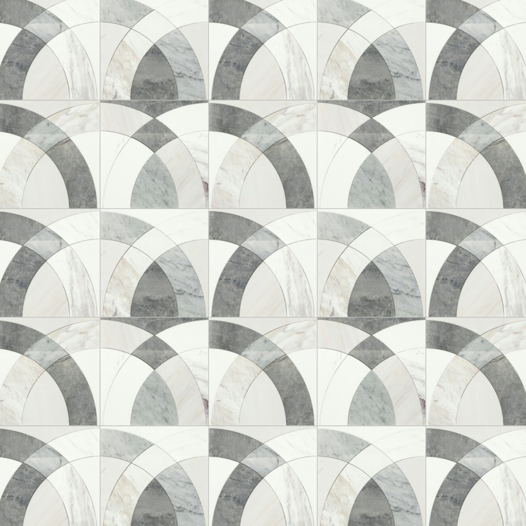 Daltile Eclessia Marble Pacifica Blend, Arches, Polished - Pacifica Blend