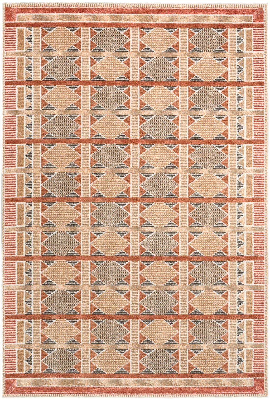 Nourison Home Nourison Nordic NRC06 5' x 7' Rust Multicolor Modern Indoor Rug